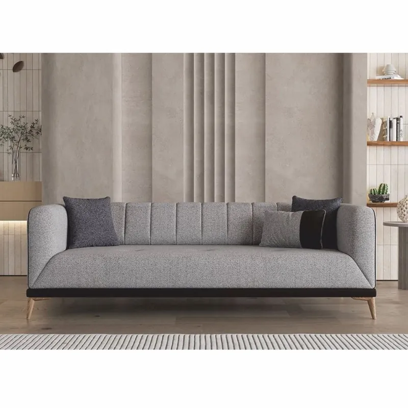 Casa Padrino canapé-lit de luxe avec dossier réglable gris / noir / naturel 229 cm Neue Kollektion