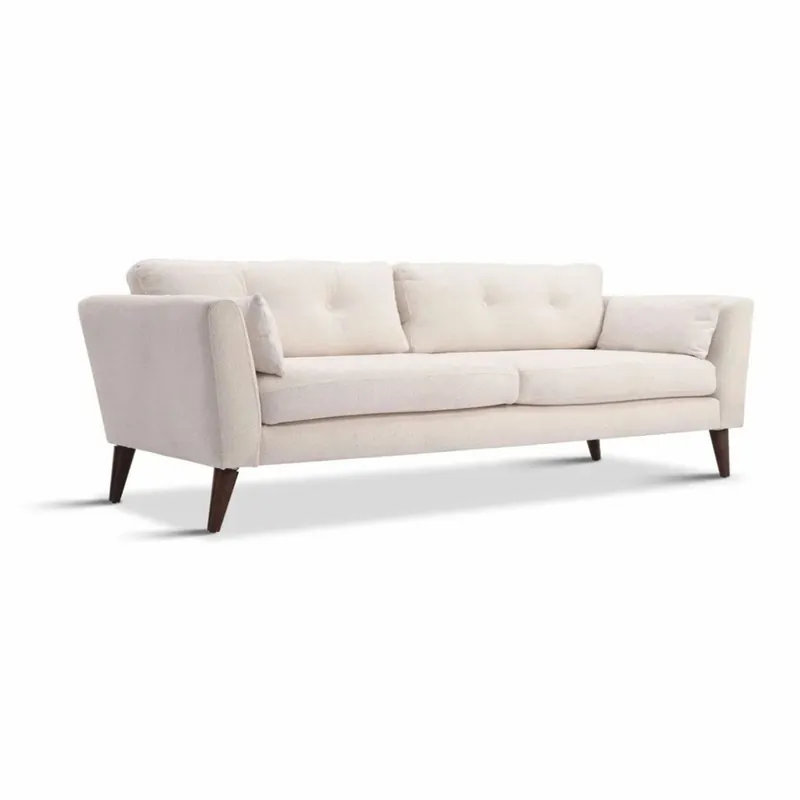 Casa Padrino canapé de salon de luxe crème / marron foncé 220 cm - Meubles de salon Top-Seller