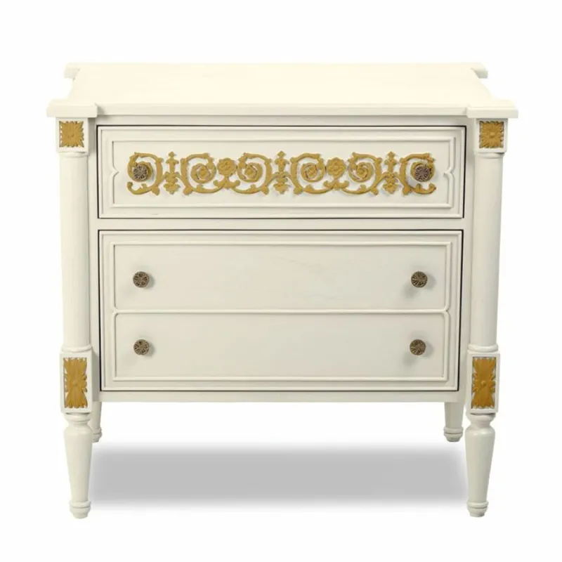 Ausverkauf Casa Padrino table de chevet baroque de luxe ivoire / or - Meubles de chambre de style baroque