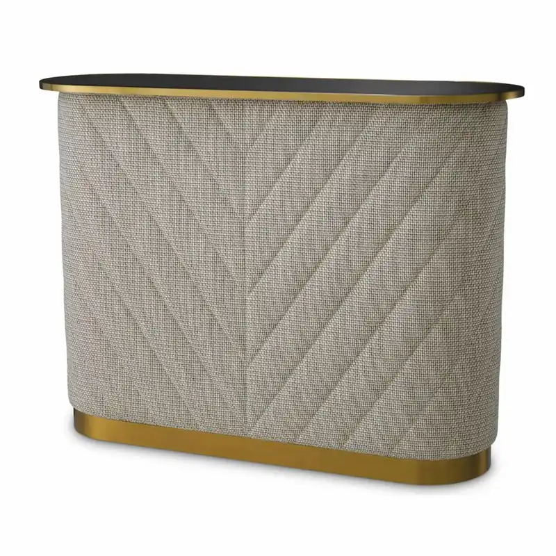 Knallerangebot Casa Padrino comptoir de bar de luxe avec plateau en verre crème blanc / noir / laiton 140 cm - Meubles de bar
