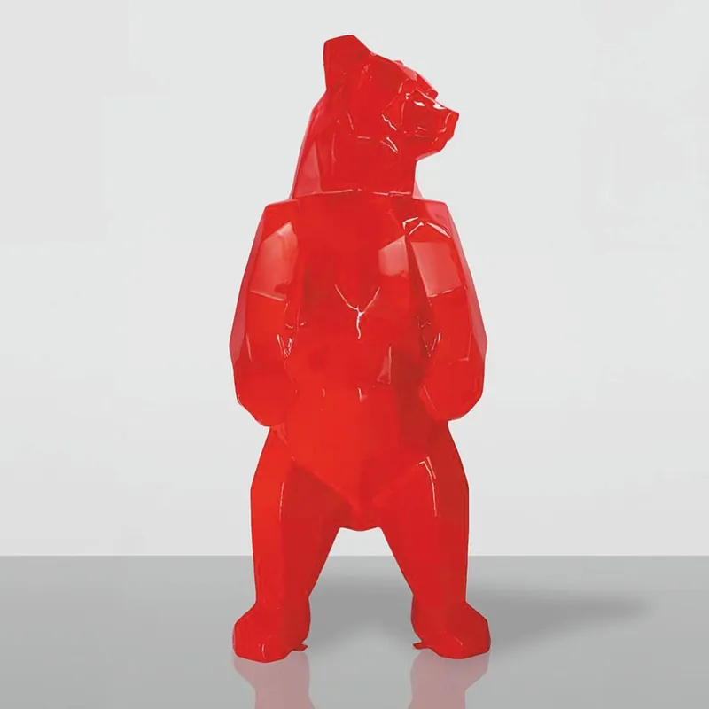 Saisonangebot Casa Padrino sculpture décorative XXL ours rouge H. 190 cm - Figure décorative abstraite