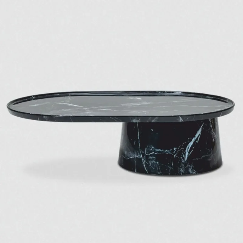 Neu Casa Padrino table basse de luxe avec plateau ovale en marbre noir 120 cm