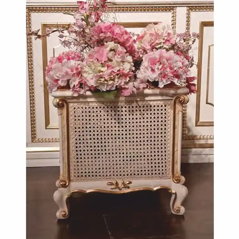 Casa Padrino pot de fleurs baroque de luxe blanc / beige / or H. 45 cm - Fabriqué en Italie Schneller Versand