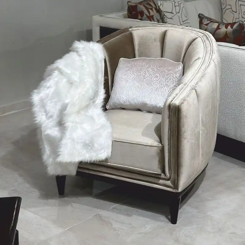 Echt Casa Padrino fauteuil Art Déco de luxe en velours vert olive / marron foncé - Meubles de salon
