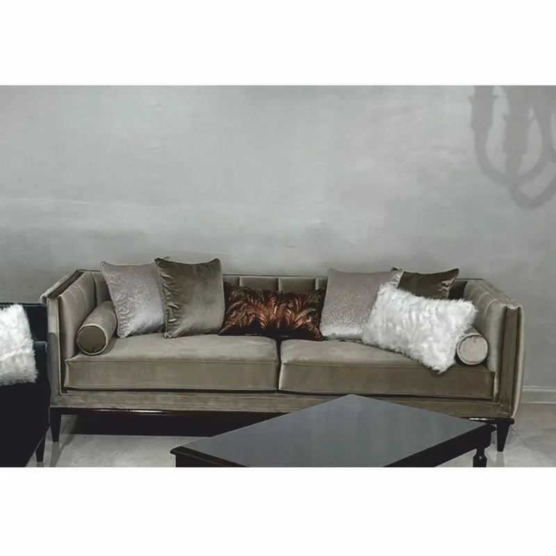 Bestseller Casa Padrino Canapé Art Déco de Luxe en Velours Vert Olive / Marron Foncé 235 cm - Meubles de Salon