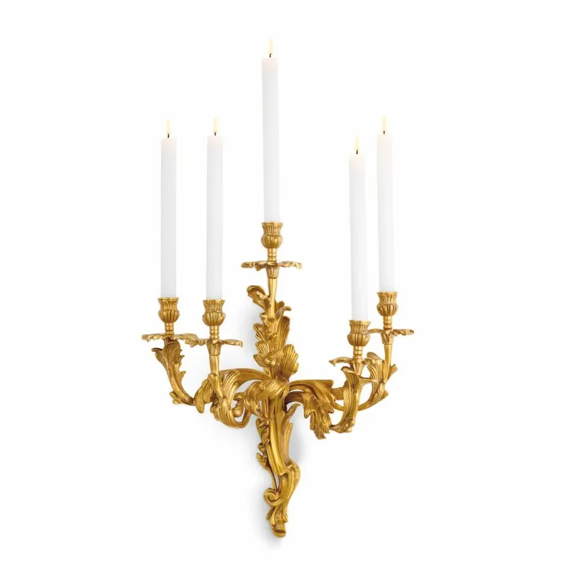 Letzte Chance Casa Padrino bougeoir mural baroque de luxe laiton antique H. 55 cm - Décoration murale baroque
