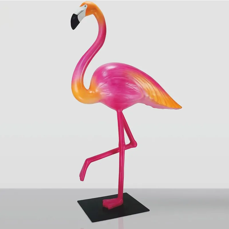 Super-Preis Casa Padrino sculpture décorative XXL flamant rose / orange / noir H. 210 cm - Figurine de jardin
