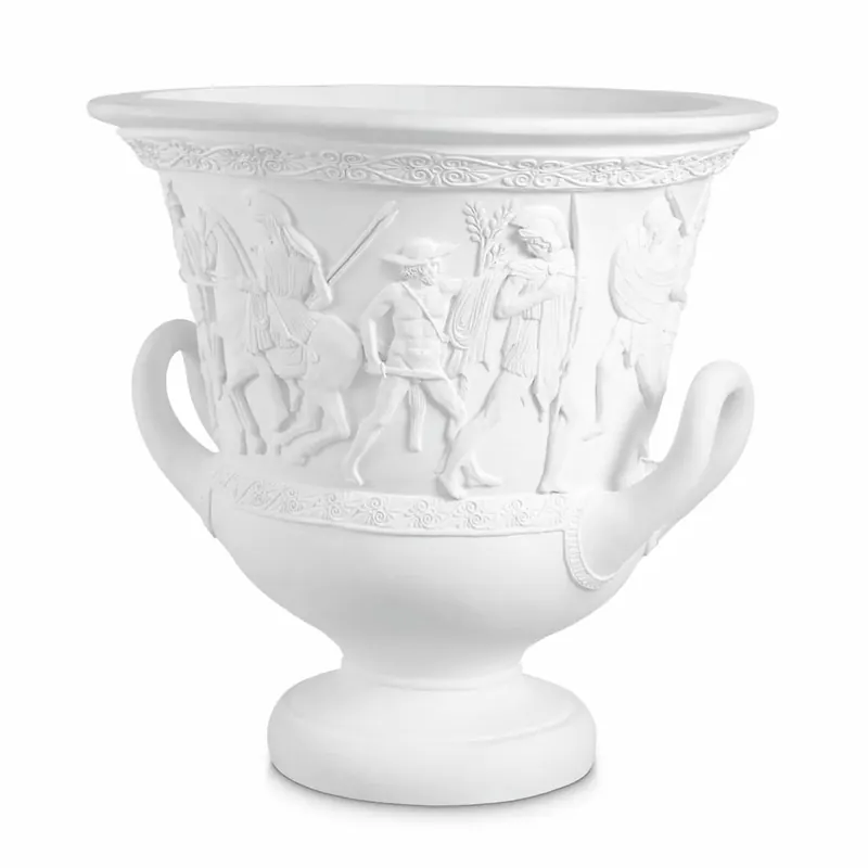 Casa Padrino pot de fleurs baroque de luxe blanc Ø 60 x H. 60 cm - Décoration de style baroque Must-Have