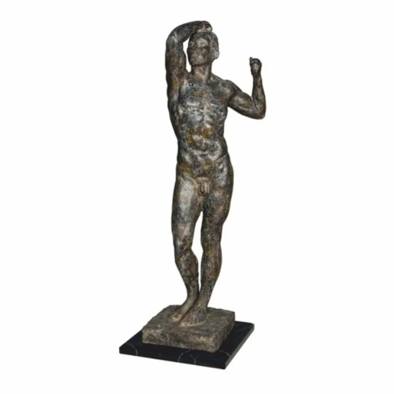 Wochenendangebot Casa Padrino sculpture décorative en bronze homme marron / noir H. 90 cm - Grande figure décorative