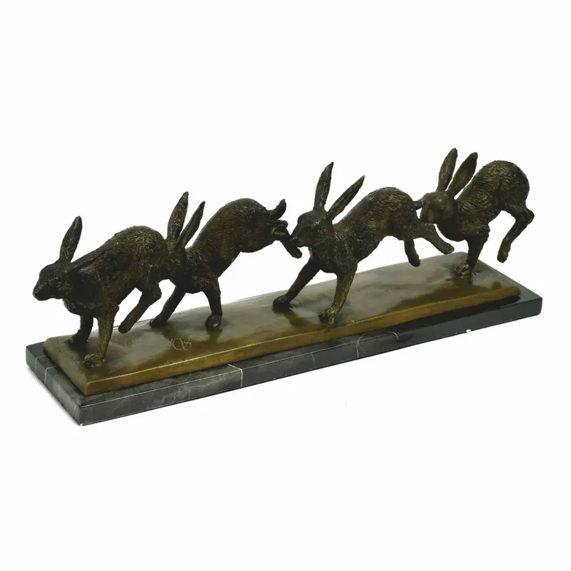 Casa Padrino sculpture décorative de luxe en bronze lapins 56 cm - Accessoires de décoration Billig