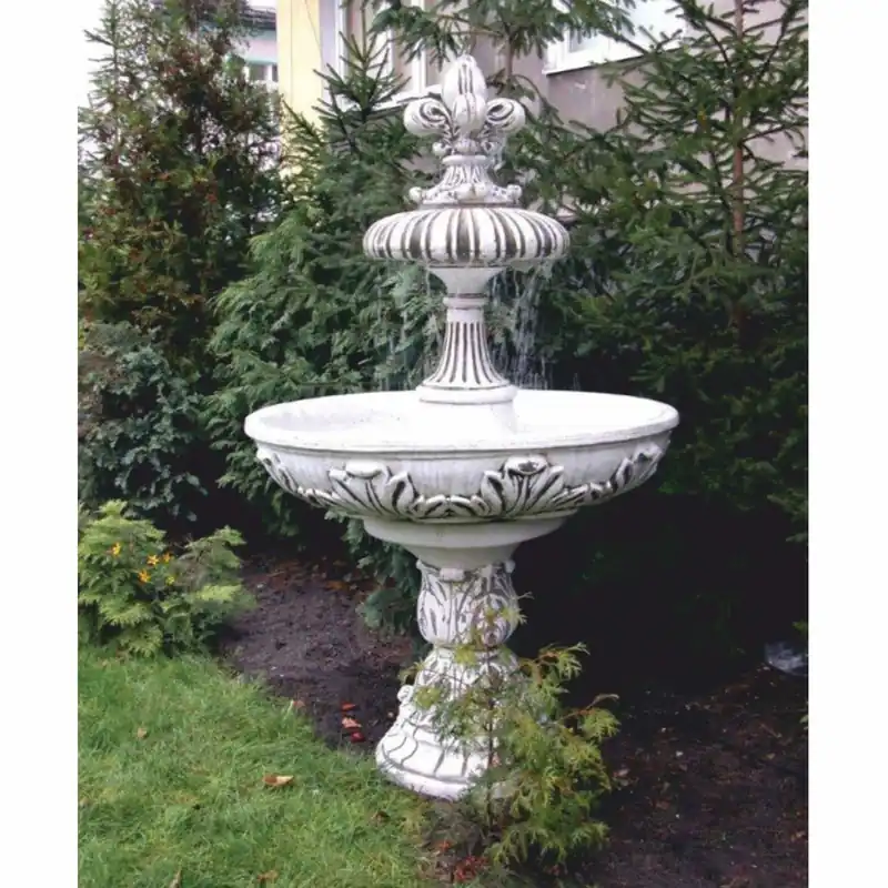 Neuheit Casa Padrino fontaine baroque blanc / gris Ø 108 x H. 173 cm - Fontaine de jardin de style baroque