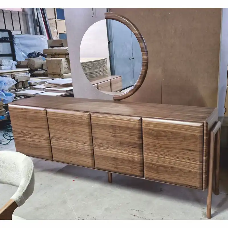 Neu Im Sortiment Casa Padrino buffet de luxe avec 4 portes et miroir marron 220 cm - Meubles de luxe