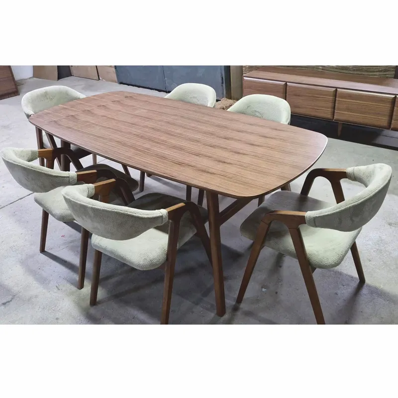 Casa Padrino ensemble de salle à manger de luxe marron / gris - 1 Table et 6 Chaises avec accoudoirs Schnäppchen