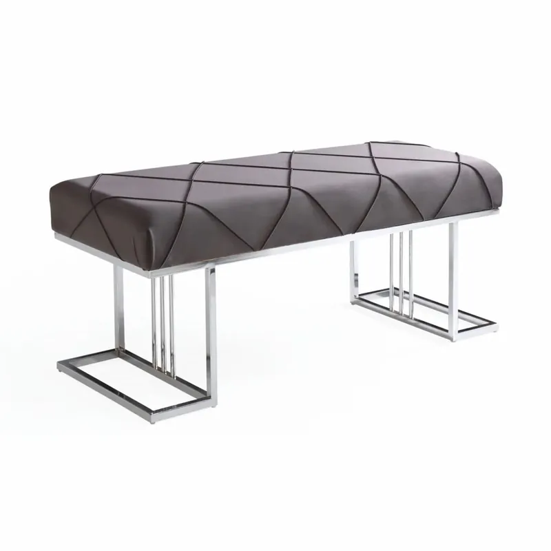 Casa Padrino banc de luxe gris / noir / argent 120 cm - Intérieur de luxe Beliebt