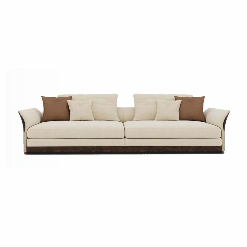 Schneller Versand Casa Padrino canapé de luxe crème / marron foncé 215 cm - Meubles de salon et d'hôtel