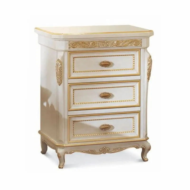 Beliebt Casa Padrino table de chevet baroque de luxe avec 3 tiroirs ivoire / or - Fabriqué en Italie