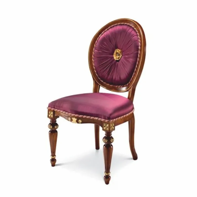 Heißes Angebot Casa Padrino Chaise de Salle à Manger Baroque de Luxe Violet / Marron / Or - Fabriquée en Italie