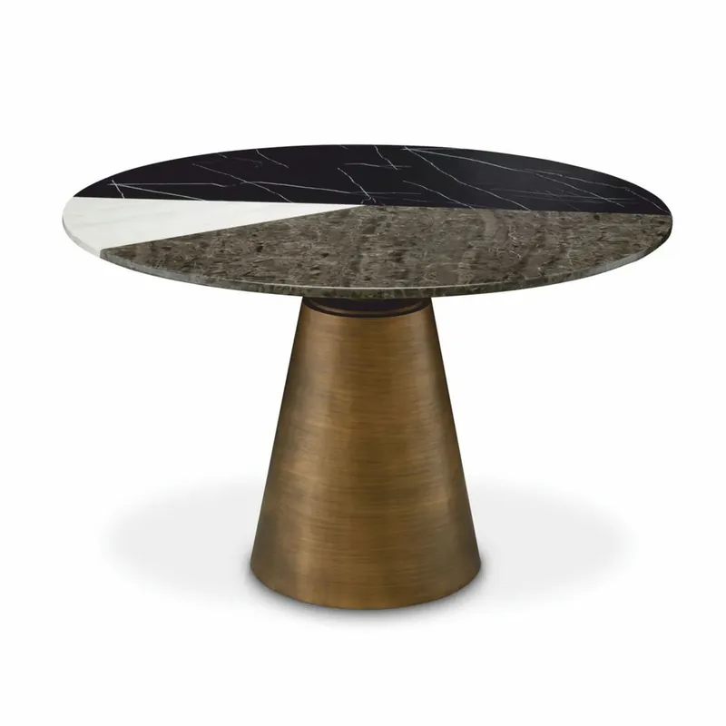 Neu Casa Padrino table à manger de luxe avec plateau en marbre artificiel Ø 120 cm - Meubles de salle à manger