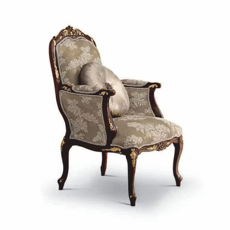 Casa Padrino fauteuil baroque de luxe gris / marron foncé / or - Fabriqué en Italie Schneller Versand