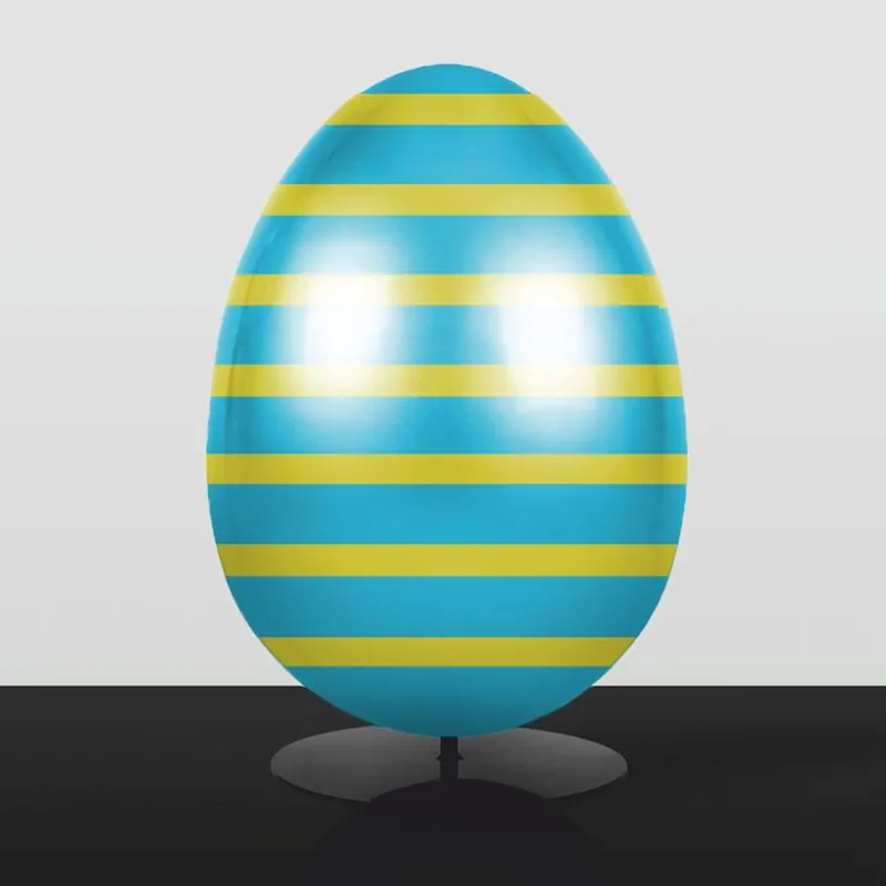 Sale Casa Padrino oeuf de pâques décoratif XXL avec support turquoise / jaune H. 75 cm - Décoration de pâques