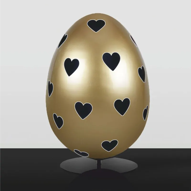 Bestseller Casa Padrino oeuf de pâques décoratif XXL avec support or / noir H. 75 cm - Décoration de pâques