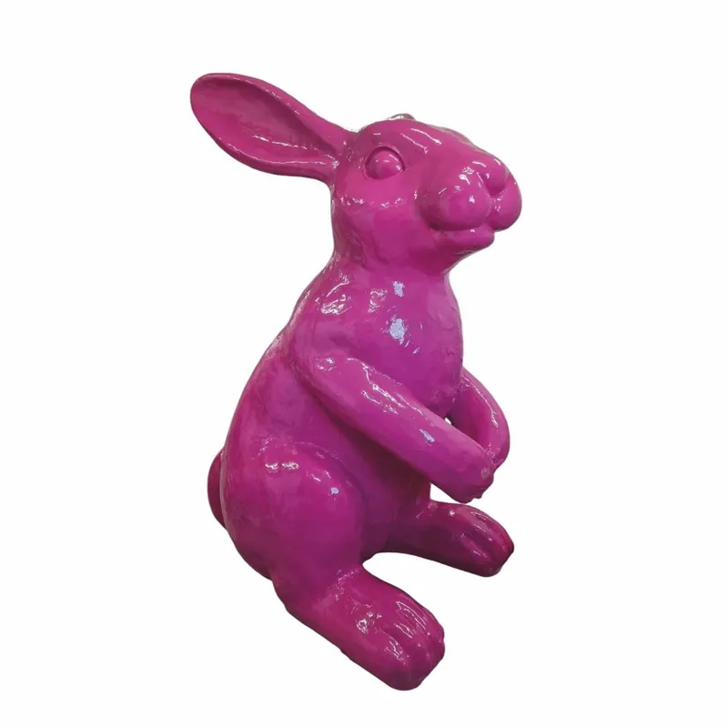 Casa Padrino sculpture décorative XXL lapin / lapin de pâques violet 230 cm - Grande figurine de jardin Neu