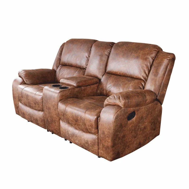 Casa Padrino fauteuil de cinéma 2 places en cuir artificiel marron antique 188 cm - Meubles de salon Highlight