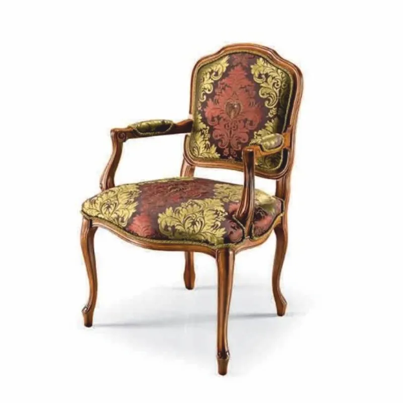 Mega-Angebot Casa Padrino Chaise de Salle à Manger Baroque de Luxe avec Accoudoirs Marron / Jaune / Marron - Fabriquée en Italie