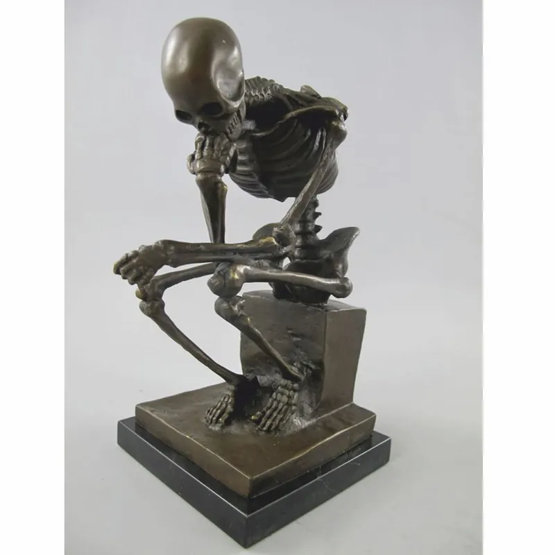 Casa Padrino sculpture décorative en bronze squelette bronze / noir H. 25 cm - Accessoires décoratifs Top-Preis