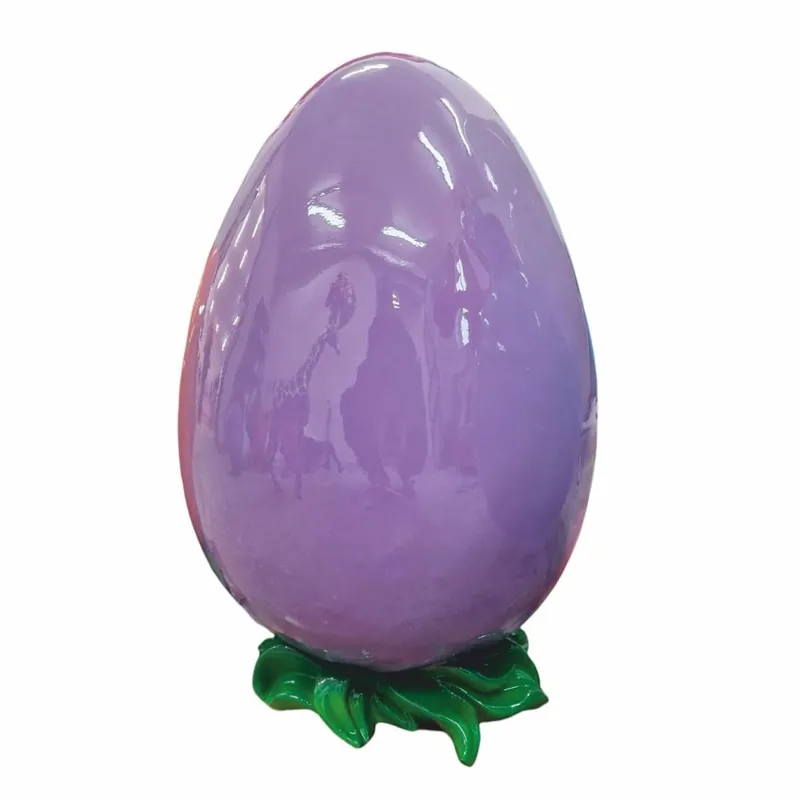 Casa Padrino oeuf de Pâques décoratif violet / vert H. 52 - Décoration de Pâques Must-Have