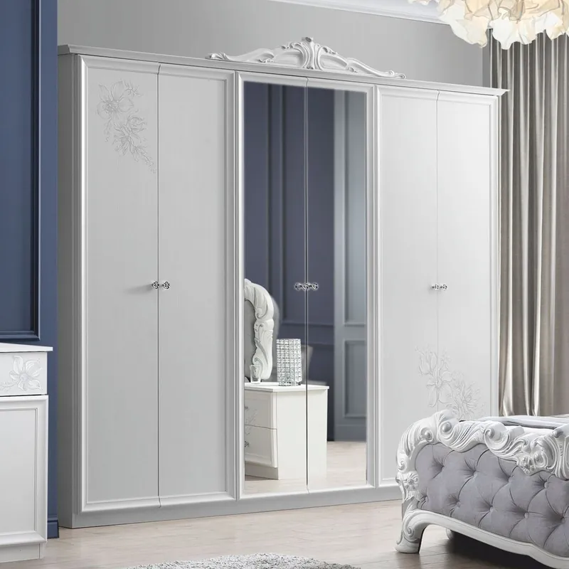 Casa Padrino armoire de chambre baroque de luxe blanc 261 cm - Meubles de chambre baroque Finale Aktion