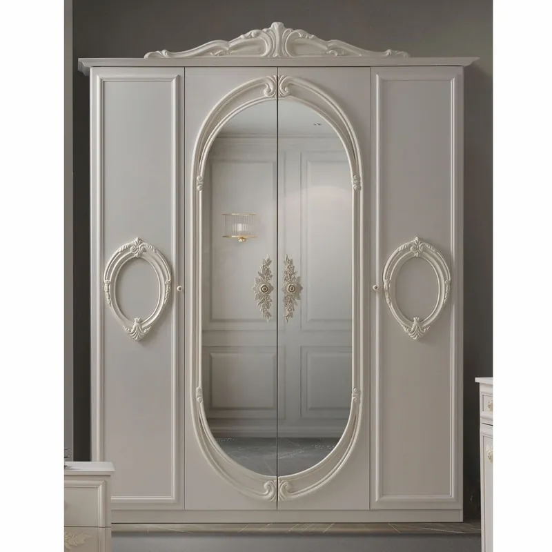 Garantierte Lieferung Casa Padrino armoire de chambre baroque de luxe crème 178,6 cm - Meubles de chambre baroque