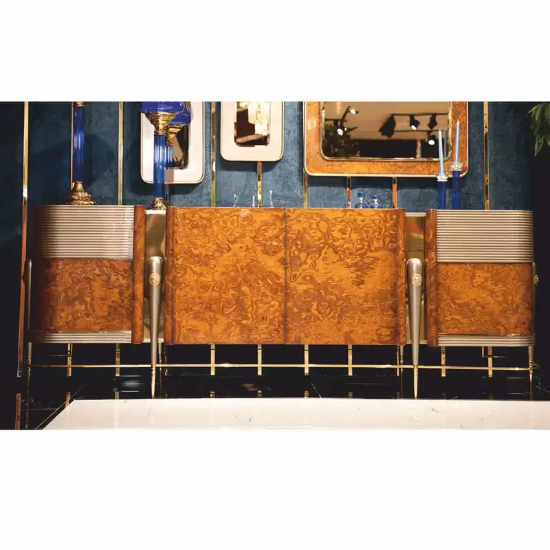 Neu Im Sortiment Casa Padrino buffet de luxe avec 4 portes marron / gris / or 251,5 cm - Meubles de luxe