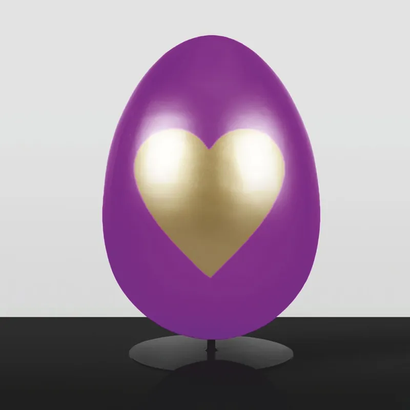 Abverkauf Casa Padrino oeuf de pâques décoratif XXL avec support violet / or H. 75 cm - Décoration de pâques