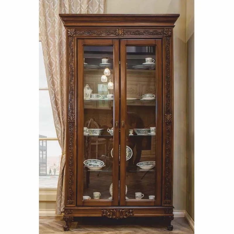 Casa Padrino vitrine baroque de luxe marron foncé 122,5 x H. 218,5 cm - Meubles baroques Preisknaller
