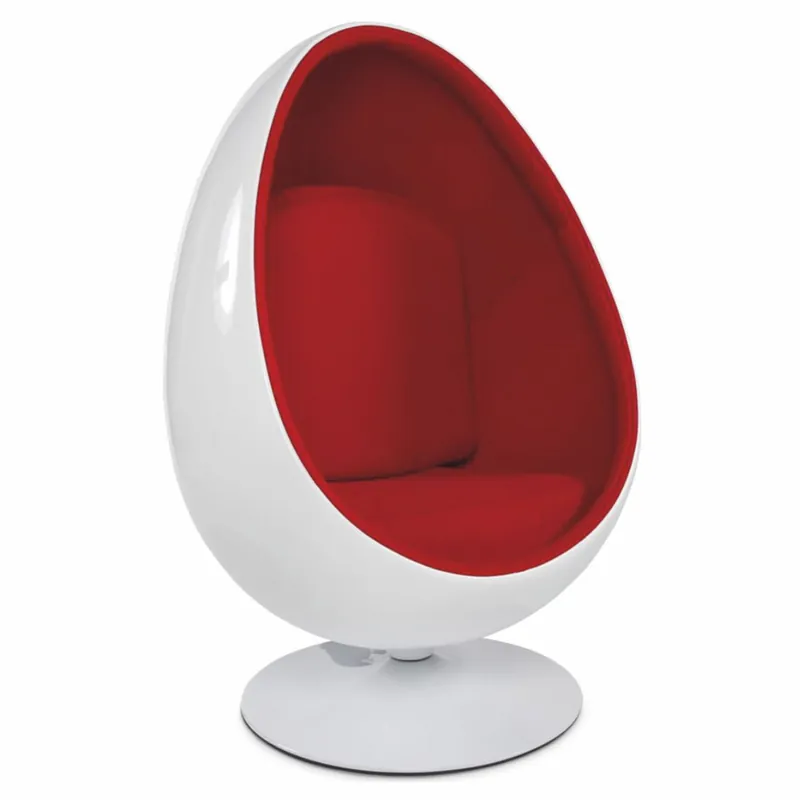 Casa Padrino fauteuil pivotant de luxe blanc / rouge H. 133 cm - Meubles de luxe Neu Im Sortiment