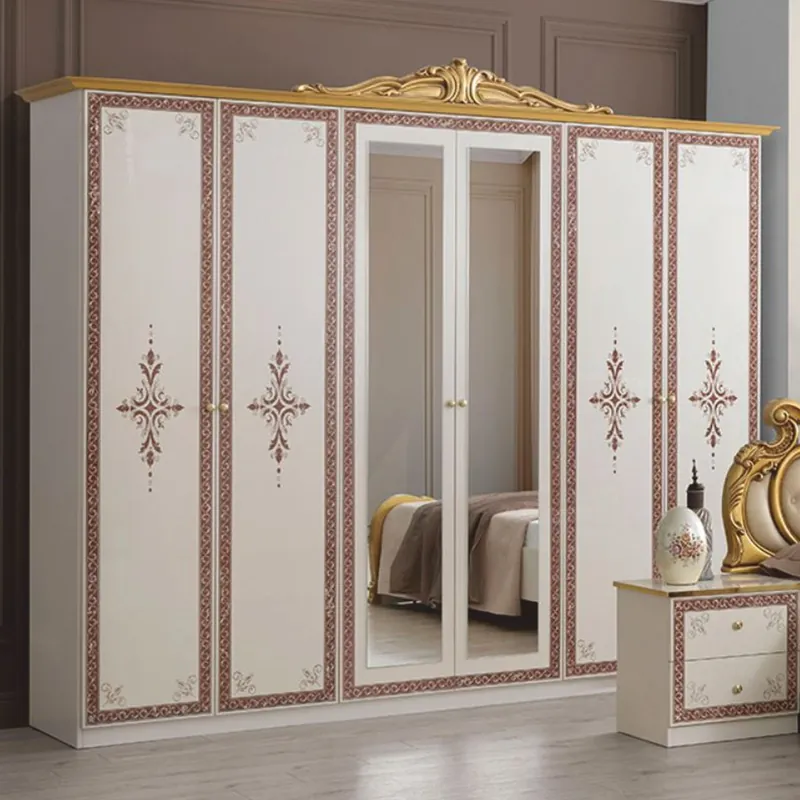 Casa Padrino armoire de chambre baroque de luxe blanc / marron / or 261 cm - Meubles de chambre baroque Jetzt Kaufen