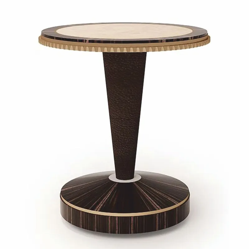 Versand Am Gleichen Tag Casa Padrino table d'appoint de luxe crème / marron foncé / bronze Ø 51 x H. 66 cm - Fabriqué en Italie