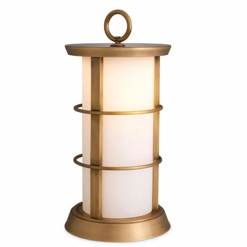 Online Kaufen Casa Padrino lampe de table d'extérieur LED de luxe laiton antique / blanc Ø 29 x H. 60 cm