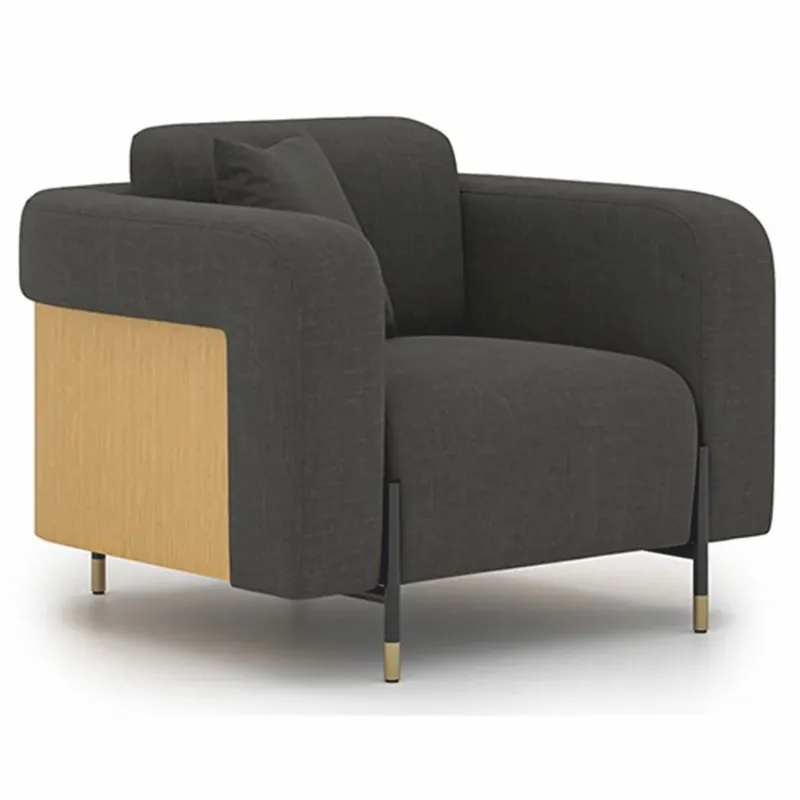 Sonderaktion Casa Padrino fauteuil de luxe gris / naturel / laiton - Meubles de salon et d'hôtel
