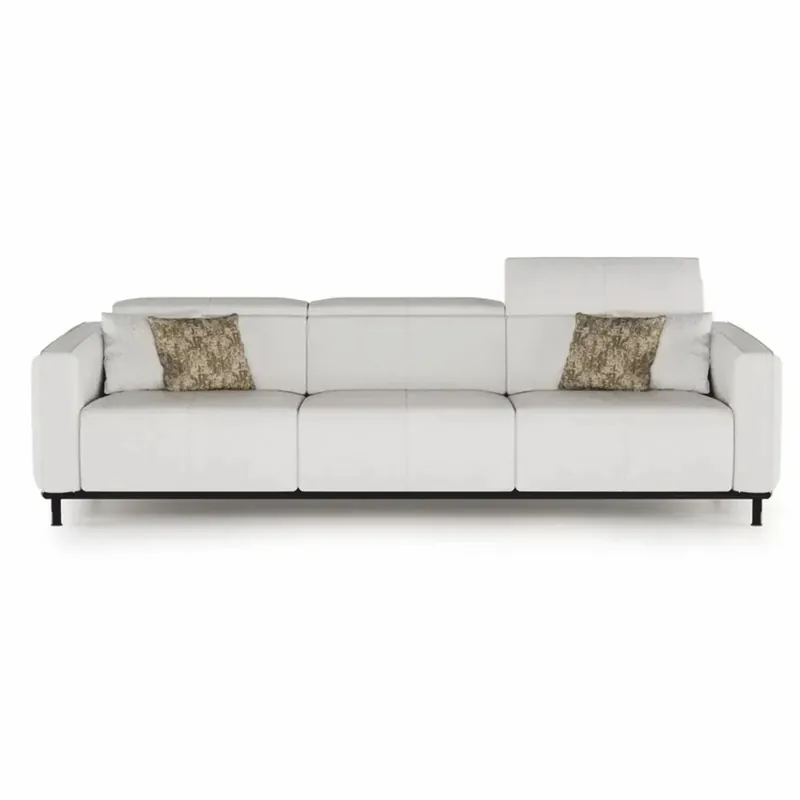 Casa Padrino canapé de salon et hôtel de luxe gris clair / noir / laiton 260 cm - Meubles de luxe Online Kaufen