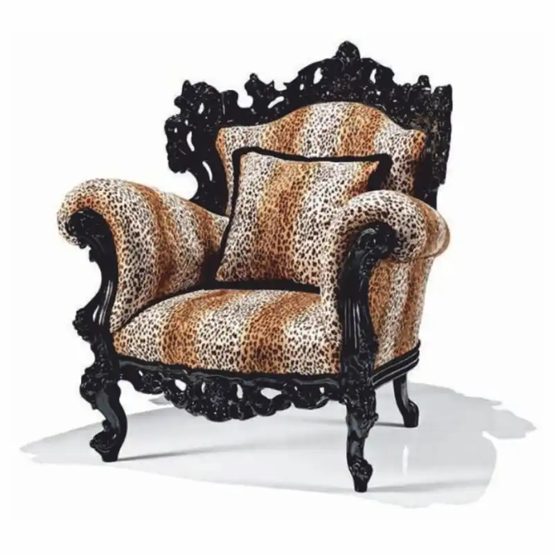 Neue Kollektion Casa Padrino fauteuil baroque de luxe léopard / noir - Meubles baroques - Fabriqué en Italie