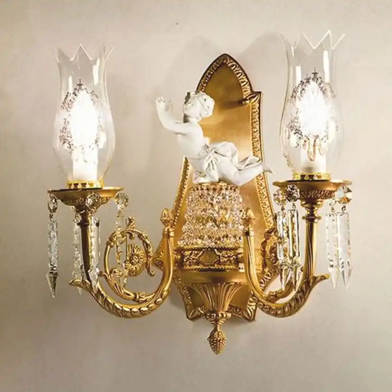 Super-Preis Casa Padrino applique murale double baroque de luxe en cristal bronze / blanc 40 cm - Fabriquée en Italie