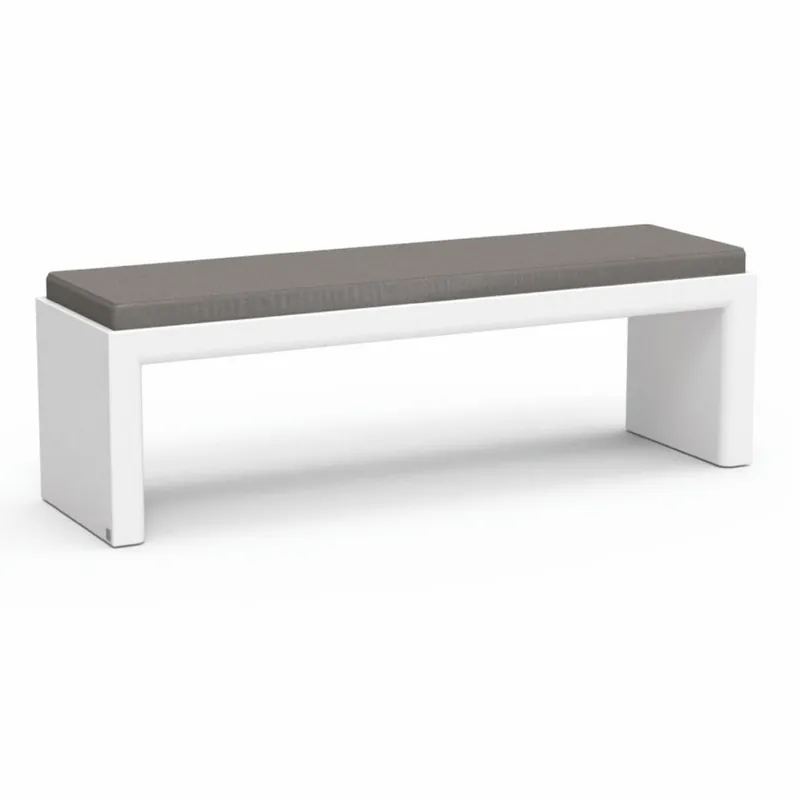 Casa Padrino banc de jardin de luxe gris foncé / blanc mat 100 cm - Banc d'extérieur Beliebt