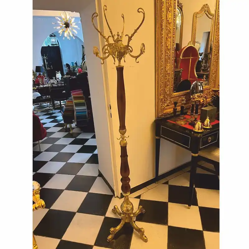 Casa Padrino stand de garde-robe baroque de luxe or / marron foncé H. 180 cm - Fabriqué en Italie Zertifiziert