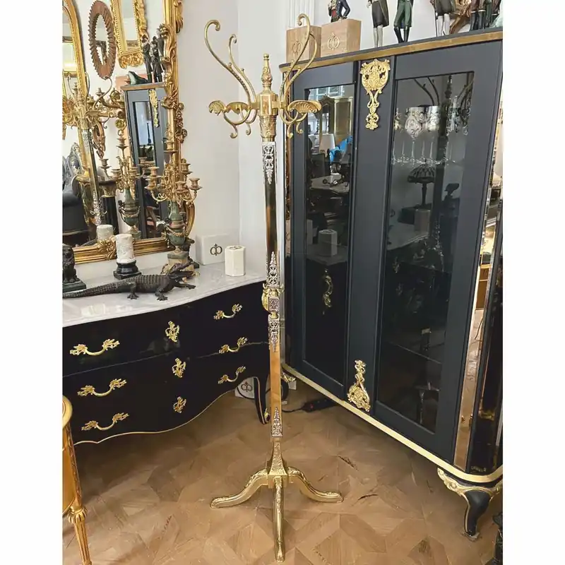 Casa Padrino stand de garde-robe baroque de luxe or / argent H. 180 cm - Fabriqué en Italie Saisonangebot