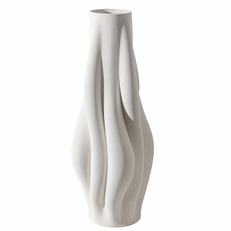 Highlight Casa Padrino vase de luxe blanc H. 75 cm - Vase à fleurs en céramique - Accessoires de décoration