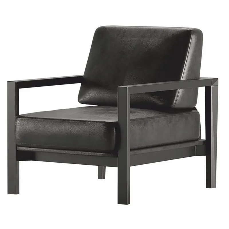 Garantierte Lieferung Casa Padrino fauteuil de salon et hôtel de luxe en cuir artificiel noir - Meubles de luxe