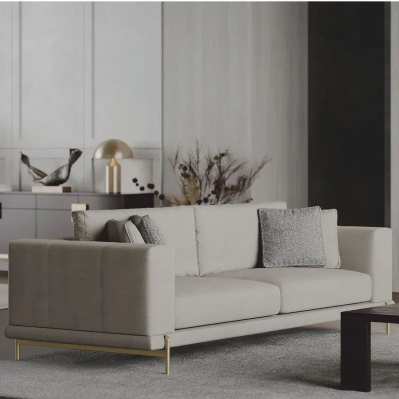 Direkt Vom Hersteller Casa Padrino Canapé de Luxe Gris / Laiton 260 cm - Meubles de Salon & Hôtel