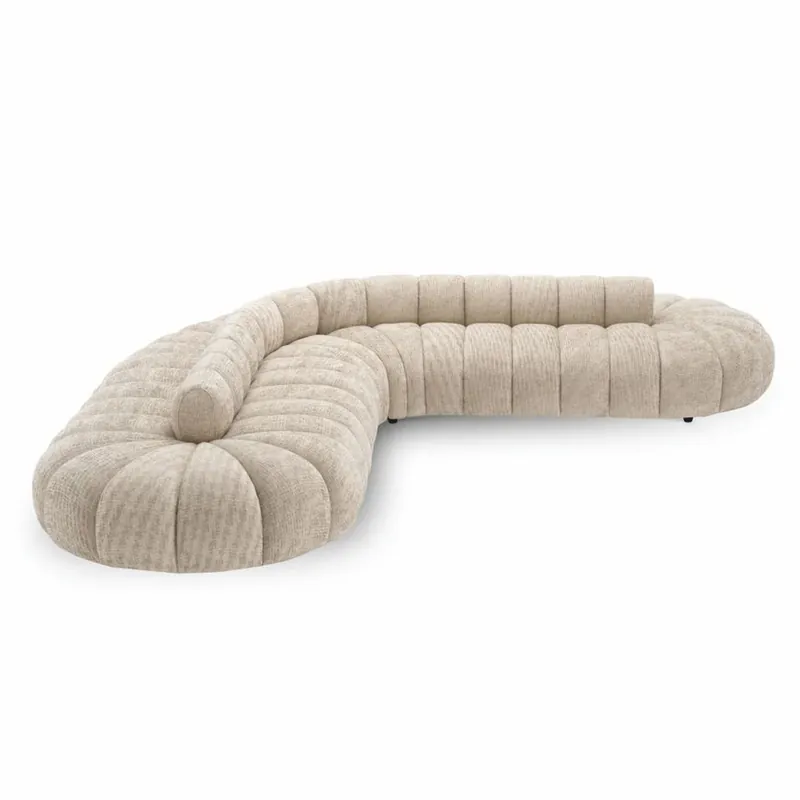 Casa Padrino canapé de luxe beige / noir 331 cm - Meubles d'hôtel de luxe Online Kaufen